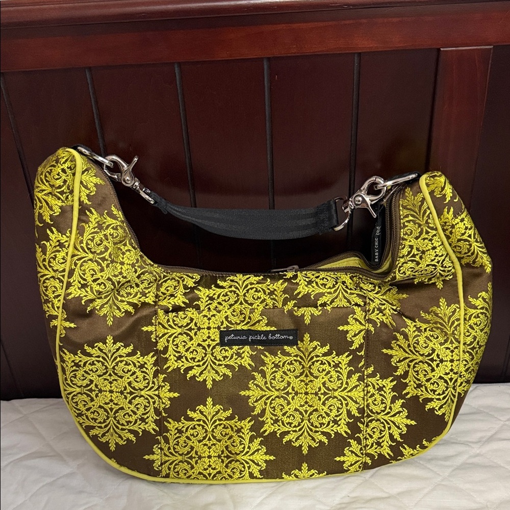 Petunia Pickle Bottom Brown and Yellow Baby Bag